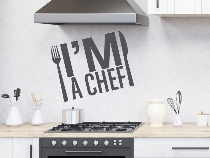 Sticker mural I'm a Chef résultat en situation