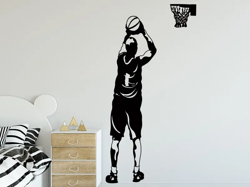 Autocolante Jogador de Basketball 2 résultat en situation gros plan Autocolante Jogador de Basketball 2