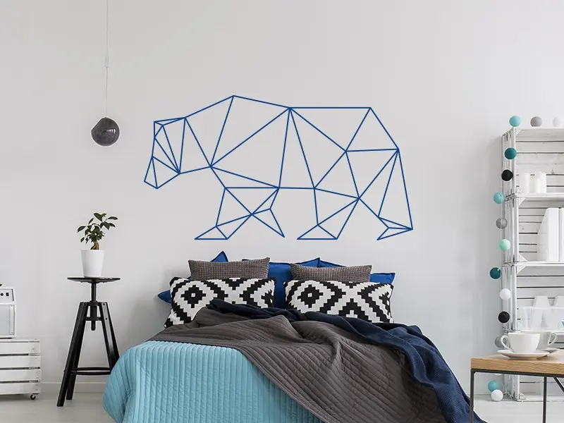 Sticker mural Origami - Géométrie Ours Geometrique résultat en situation Sticker Ours Geometrique