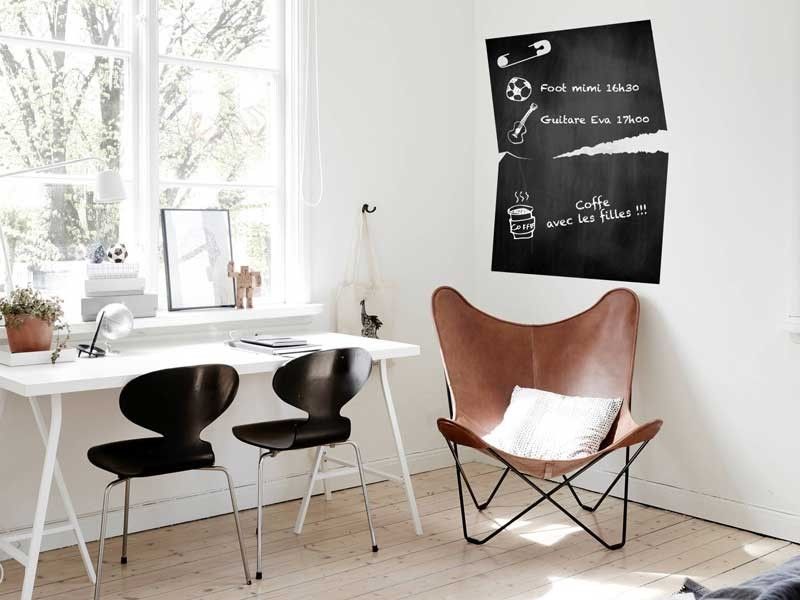 Sticker mural Ardoise Feuille déchirée résultat en situation