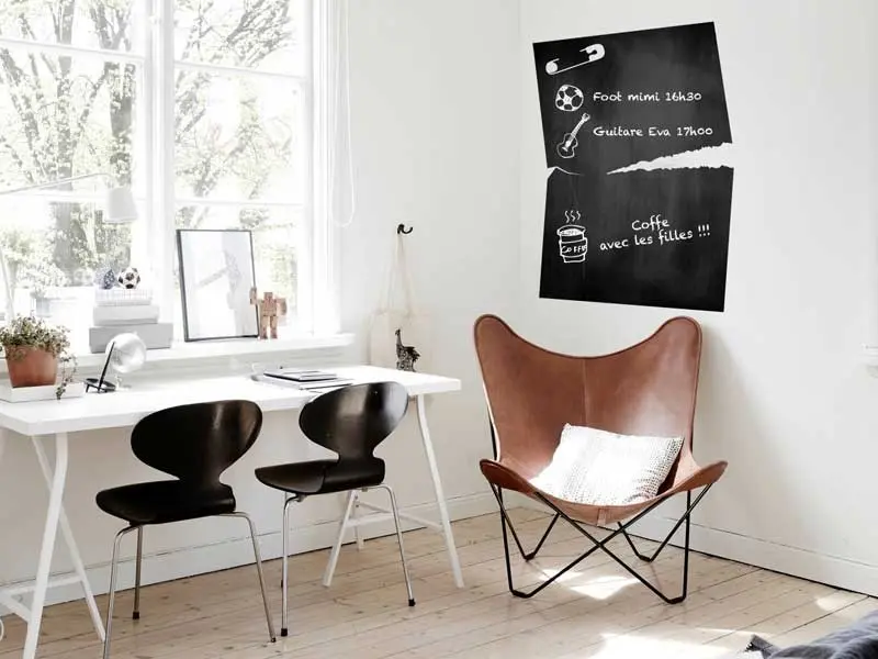 Sticker mural Stickers Ardoises Ardoise Feuille déchirée résultat en situation Sticker Ardoise Feuille déchirée