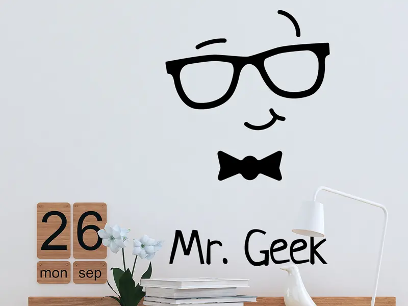 Autocolante Mr. Geek Game résultat en situation gros plan Autocolante Mr. Geek Game