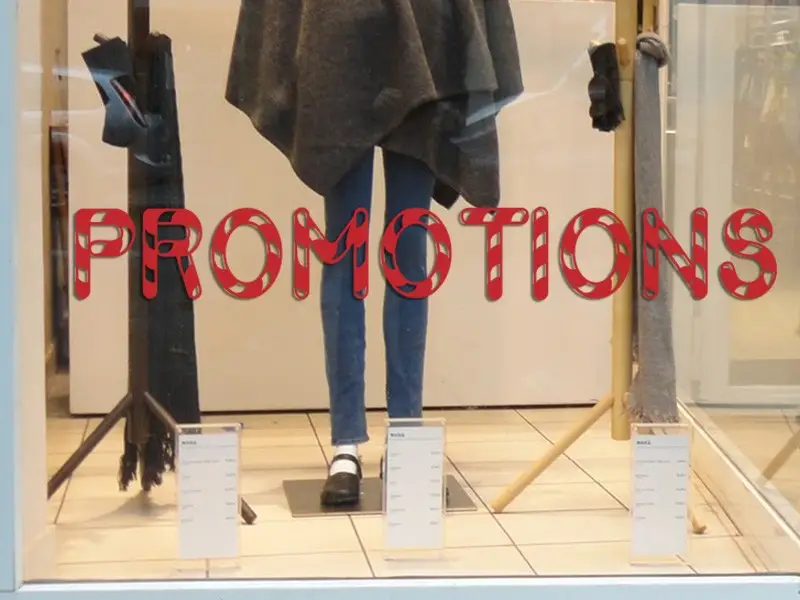 Sticker vitrine Promotions Sucre d'orge Sticker vitrine Promotions Sucre d'orge