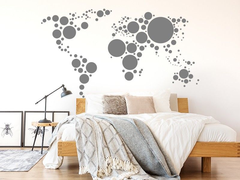Autocolante de parede Mapa do mundo Bolas 2