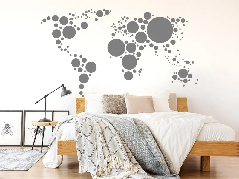 Sticker Mappemonde Boules