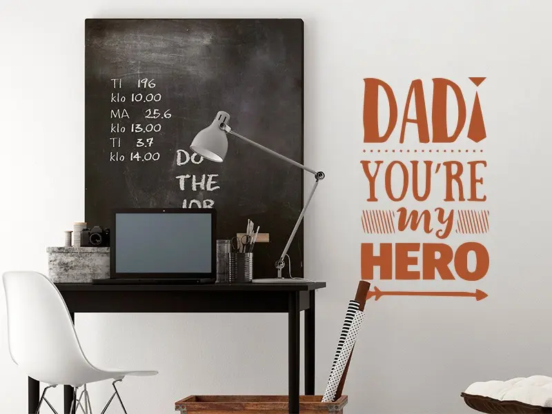 Sticker mural Autres événements Dad My Hero 2 résultat en situation Sticker Dad My Hero 2