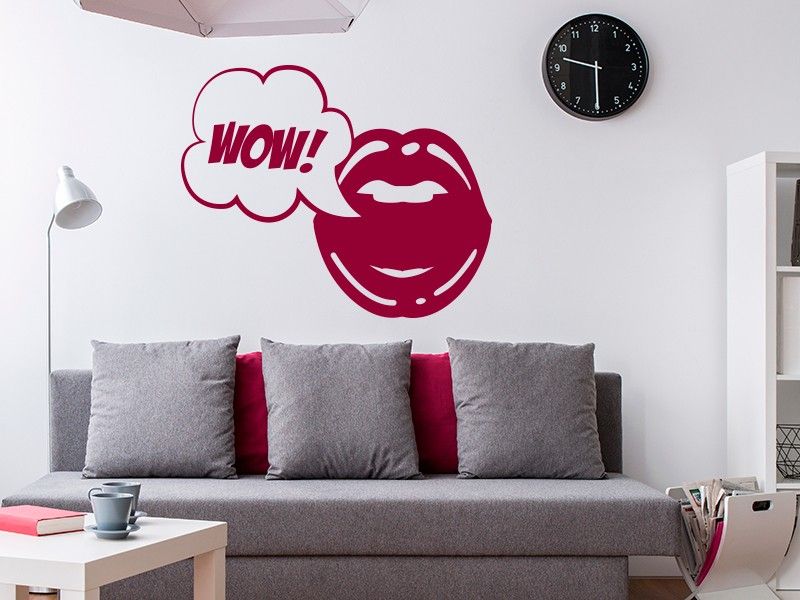 Sticker mural Pop Art Bouche résultat en situation