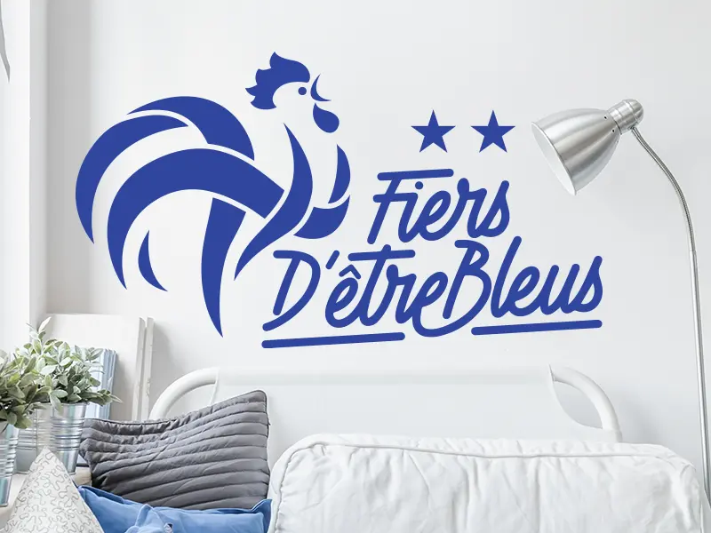 Sticker mural Foot Fiers d'être Bleus résultat en situation
