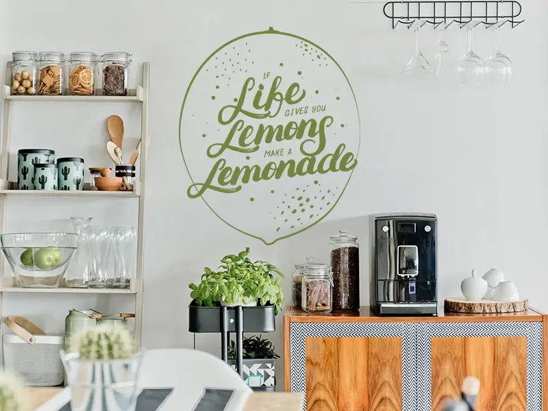 Sticker mural Stickers Cuisine Citation Lemon résultat en situation Sticker Citation Lemon
