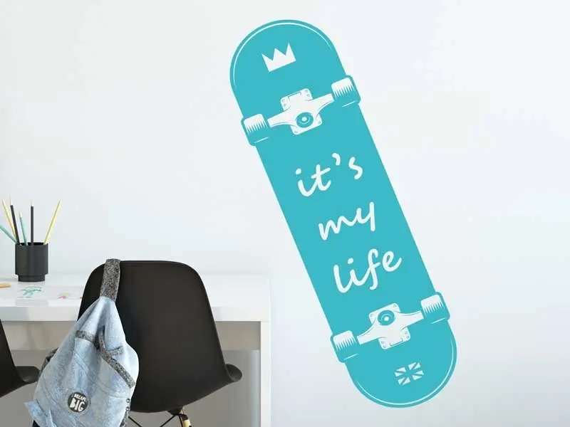 Sticker mural Skate & Ride Skateboard 3 résultat en situation gros plan Sticker Skateboard 3