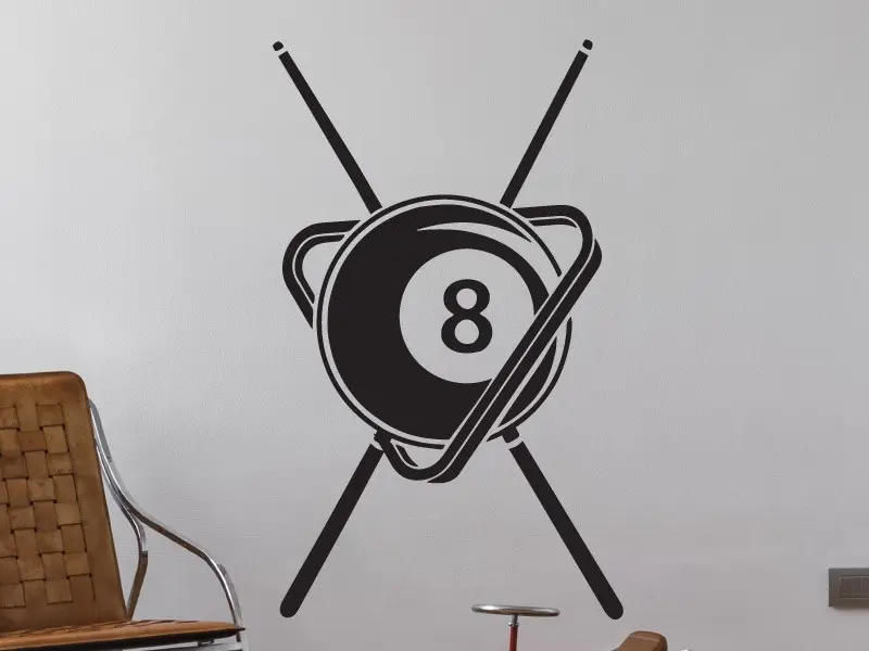 Sticker mural Autres jeux Billard 3 résultat en situation gros plan Sticker Billard 3