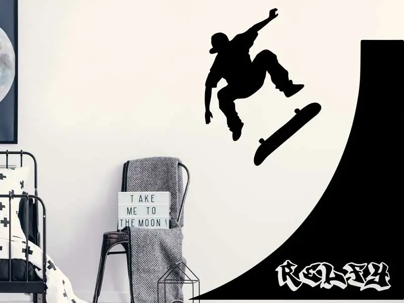 Autocolante Rampa de Skateboard résultat en situation gros plan Autocolante Rampa de Skateboard