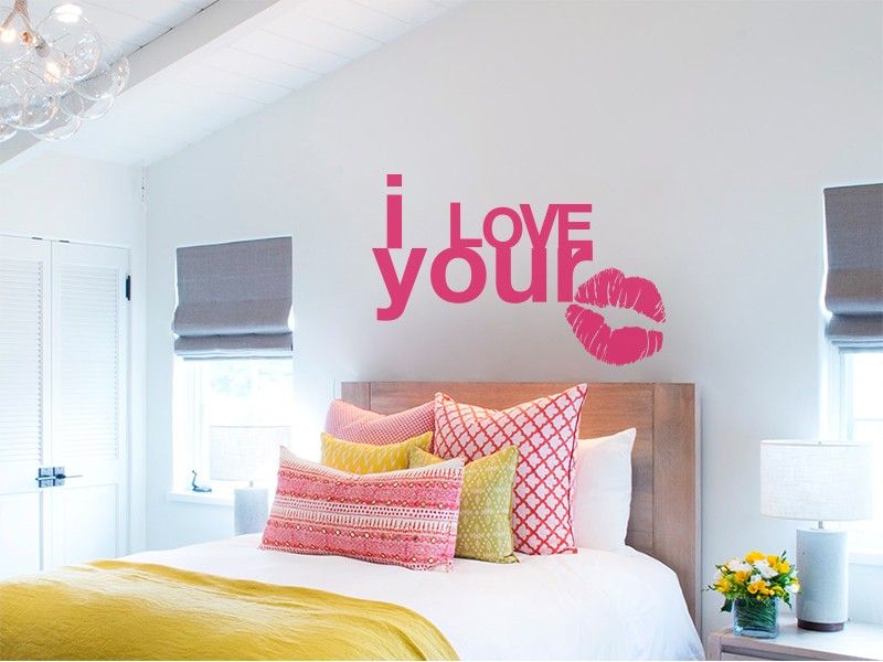 Sticker mural I Love You Bouche résultat en situation