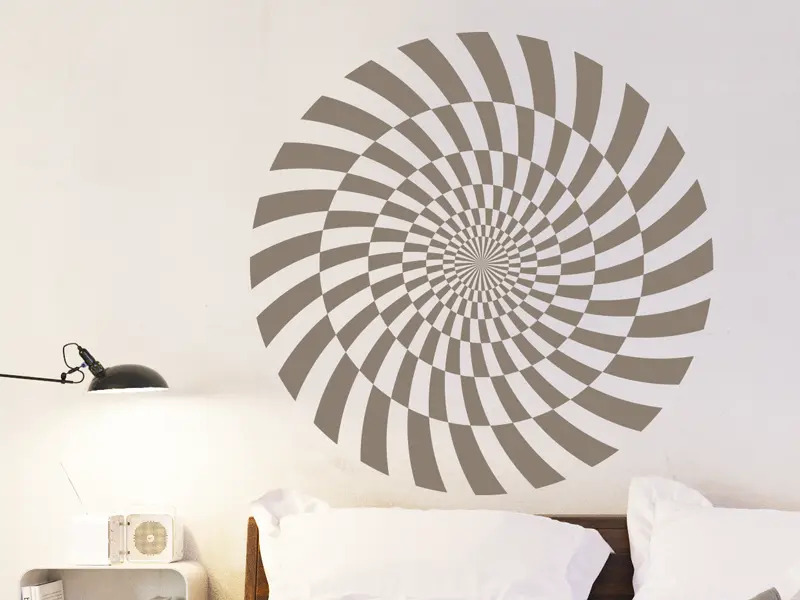 Sticker mural Illusion & Abstrait Spirale Illusion 2 résultat en situation gros plan Sticker Spirale Illusion 2