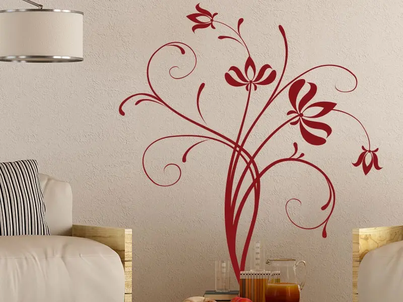 Sticker mural Stickers muraux fleurs Floral Design 2 résultat en situation gros plan Sticker Floral Design 2