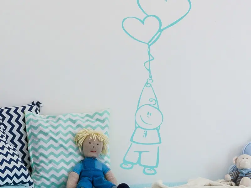 Sticker mural Stickers Bébé P'ti Boy résultat en situation gros plan Sticker P'ti Boy