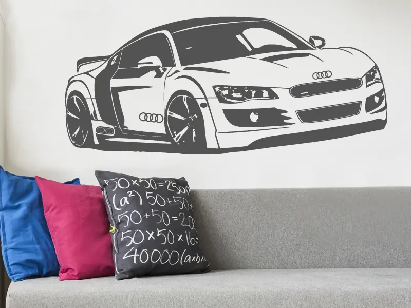Sticker mural Auto & Moto Audi R8 résultat en situation Sticker Audi R8