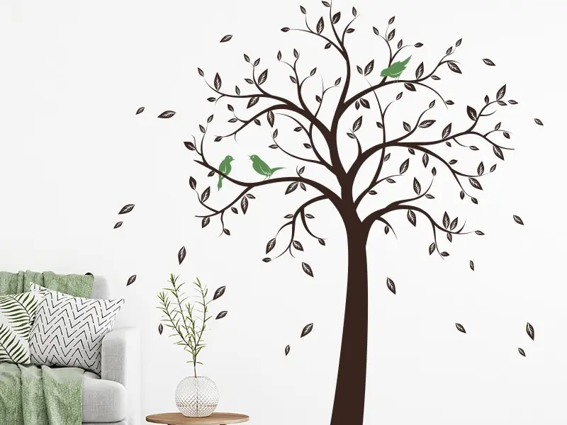 Sticker mural Stickers Arbres Arbre Oiseaux 5 résultat en situation gros plan Sticker Arbre Oiseaux 5