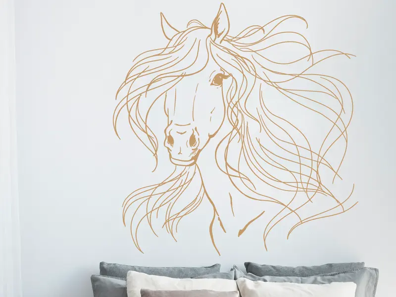 Sticker mural Sur la Terre Cheval Elegant résultat en situation gros plan Sticker Cheval Elegant