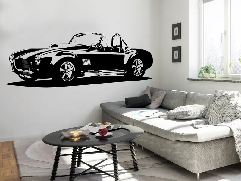 Sticker mural Auto & Moto Voiture Shelby AC Cobra résultat en situation Sticker Voiture Shelby AC Cobra
