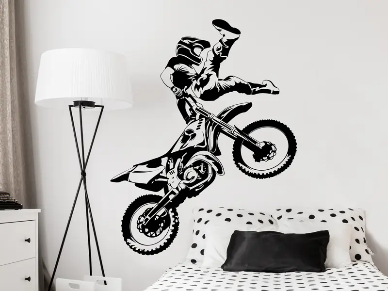 Sticker mural Auto & Moto Moto Cross Freestyle résultat en situation Sticker Moto Cross Freestyle