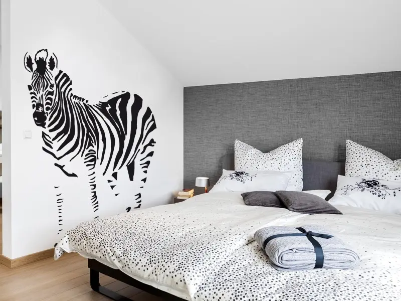 Sticker mural Sur la Terre Zèbre résultat en situation Sticker Zèbre
