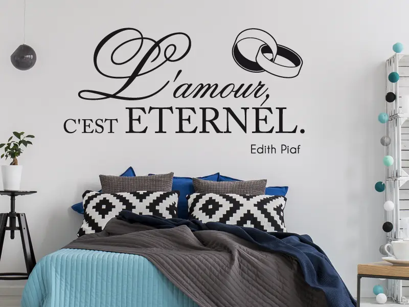 Sticker mural Citações de Amor L'amour Eternel Edith Piaf résultat en situation Sticker L'amour Eternel Edith Piaf