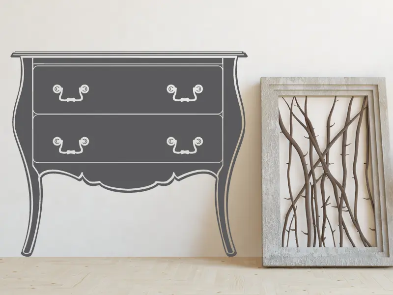 Sticker mural Meubles Commode résultat en situation Sticker Commode
