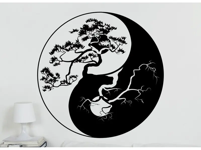 Sticker mural Stickers Arbre de vie Arbre de vie Yin-Yang résultat en situation gros plan Sticker Arbre de vie Yin-Yang