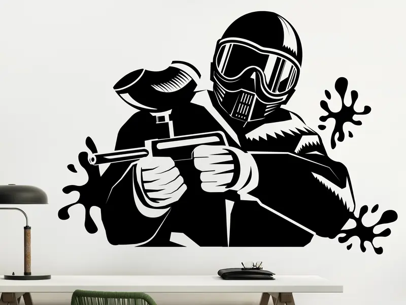 Sticker mural Autres jeux Paintball résultat en situation gros plan Sticker Paintball