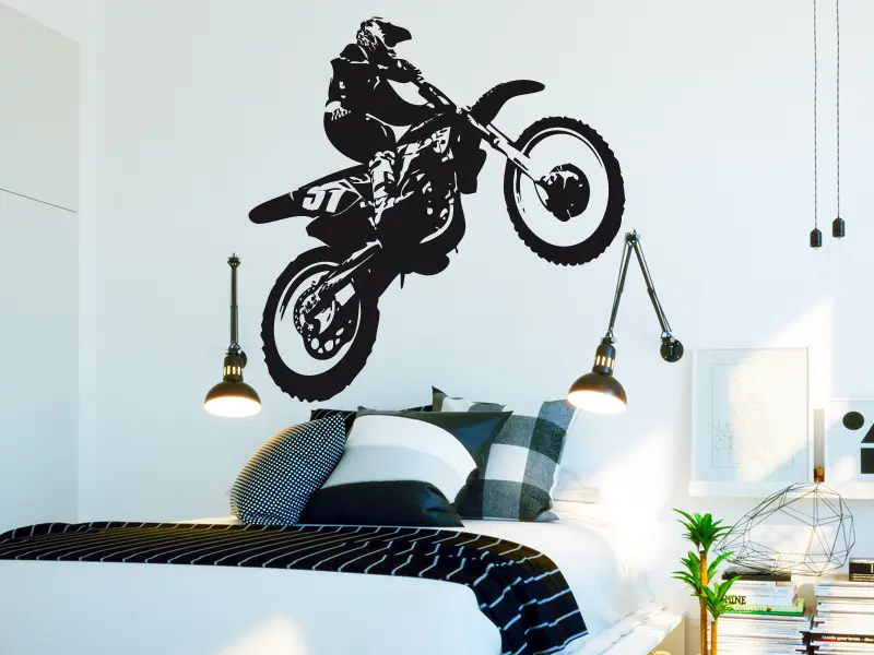Sticker mural Autres Sports Moto Cross résultat en situation Sticker Moto Cross
