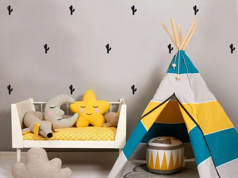 Sticker mural Pack Déco - Tendance Pack Deco Cactus résultat en situation Sticker Pack Deco Cactus