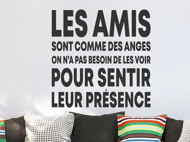 Sticker mural Autres Textes Citation Les Amis sont comme des Anges résultat en situation gros plan Sticker Citation Les Amis sont comme des Anges