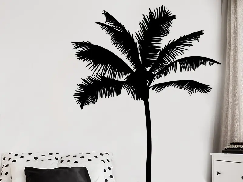 Autocolante Árvore Palmeira résultat en situation gros plan Autocolante Árvore Palmeira