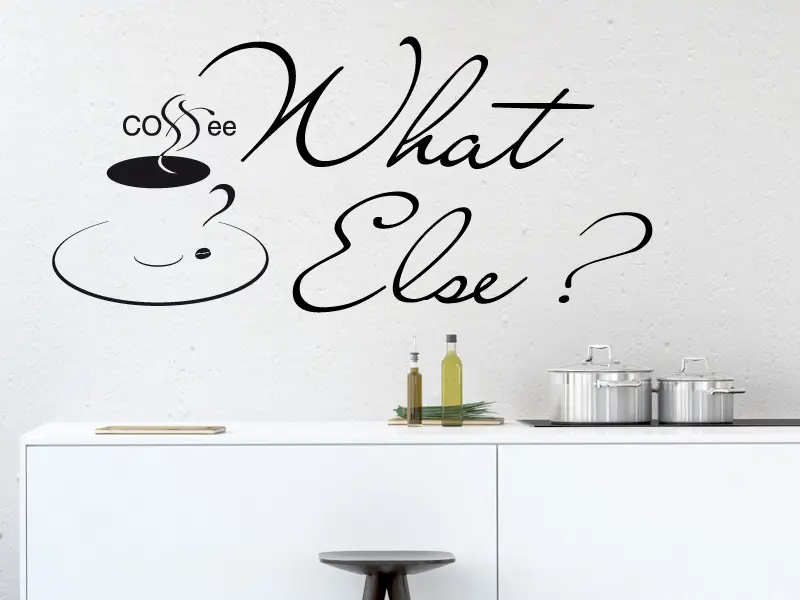 Sticker mural Textes & Recettes Café What Else ? résultat en situation Sticker Café What Else ?