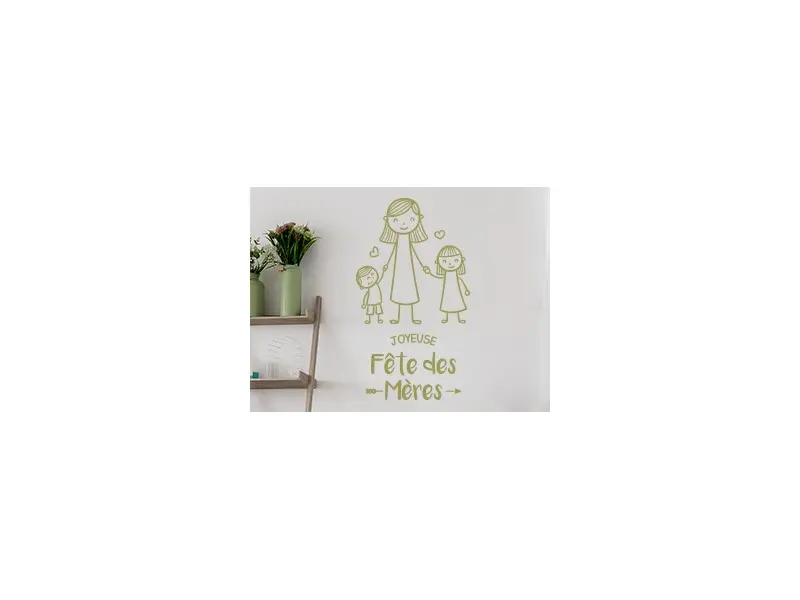 Autocolante de parede Maman et Enfants Joyeuse Fête des Mères