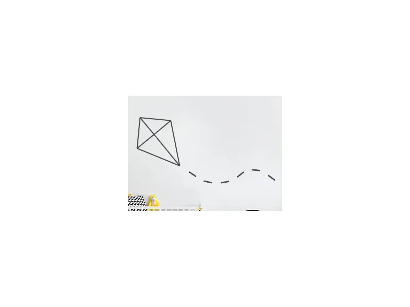 Sticker mural Origami - Géométrie Cerf-Volant Géométrique résultat en situation gros plan Sticker Cerf-Volant Géométrique