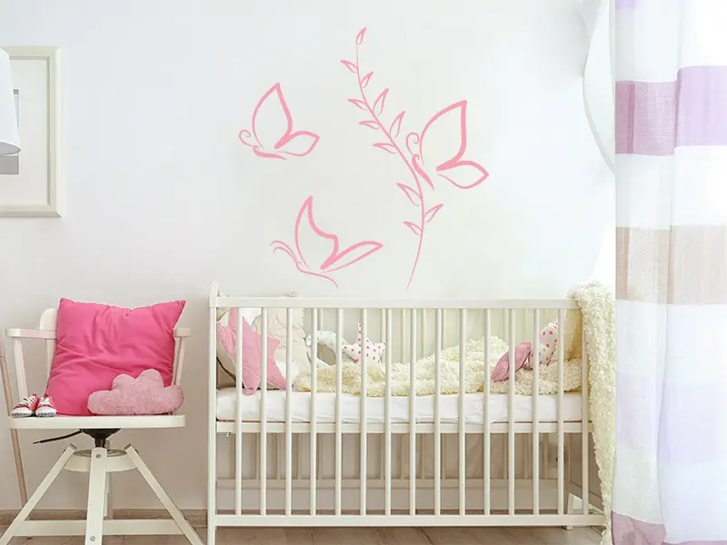 Sticker Papillons Fleur