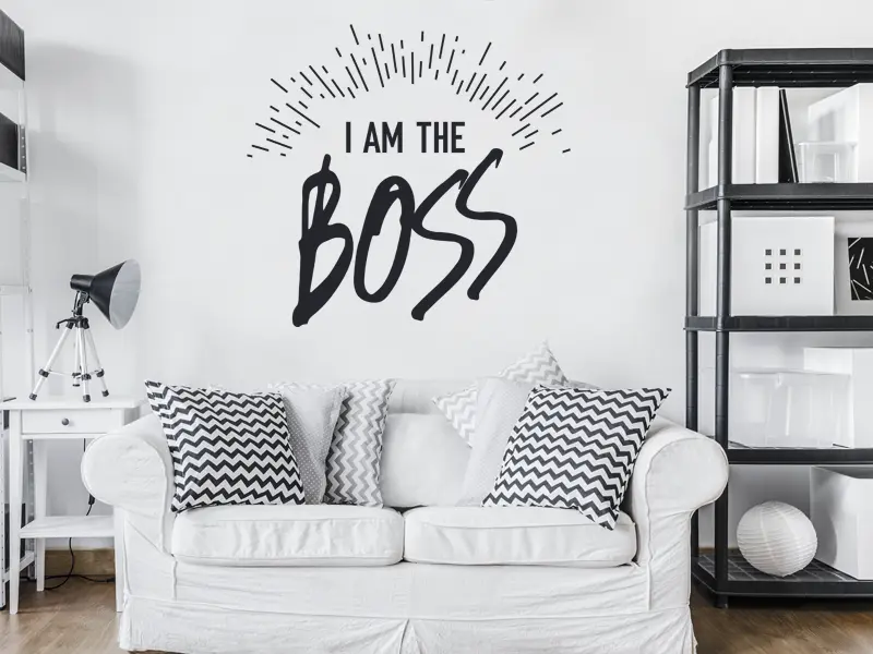 Sticker mural Autres Textes I'm the Boss résultat en situation Sticker I'm the Boss