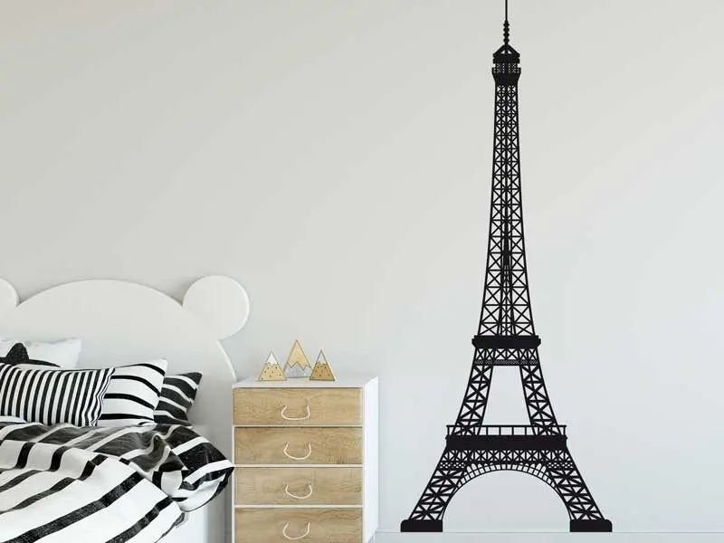 Sticker mural Emblèmes - Capitales Tour Eiffel Paris résultat en situation gros plan Sticker Tour Eiffel Paris