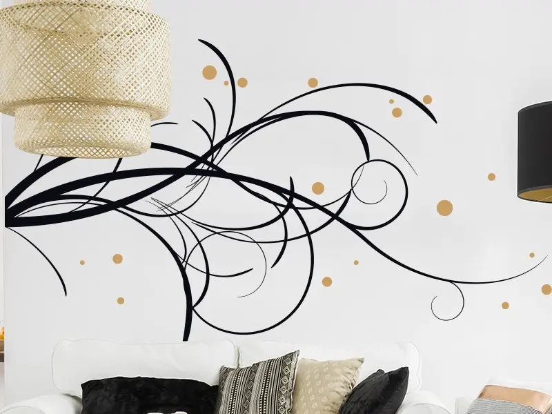 Autocolante Ramo Adorno Abstrato résultat en situation gros plan Autocolante Ramo Adorno Abstrato