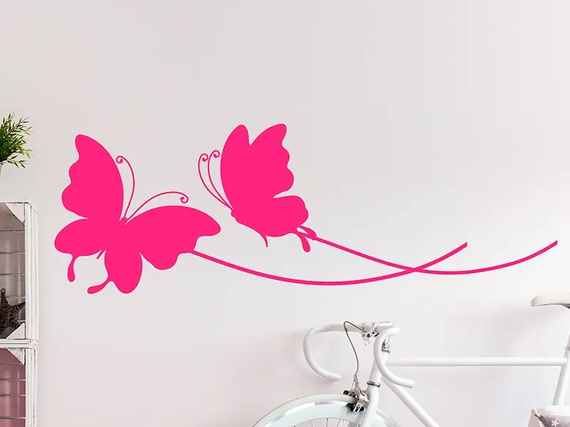 Sticker mural Stickers Papillons Vol Papillons résultat en situation gros plan Sticker Vol Papillons