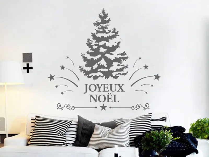 Sticker mural Noël Ornement Sapin de Noël résultat en situation Sticker Ornement Sapin de Noël