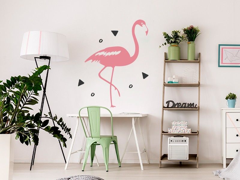 Sticker mural Flamant Rose 2 résultat en situation